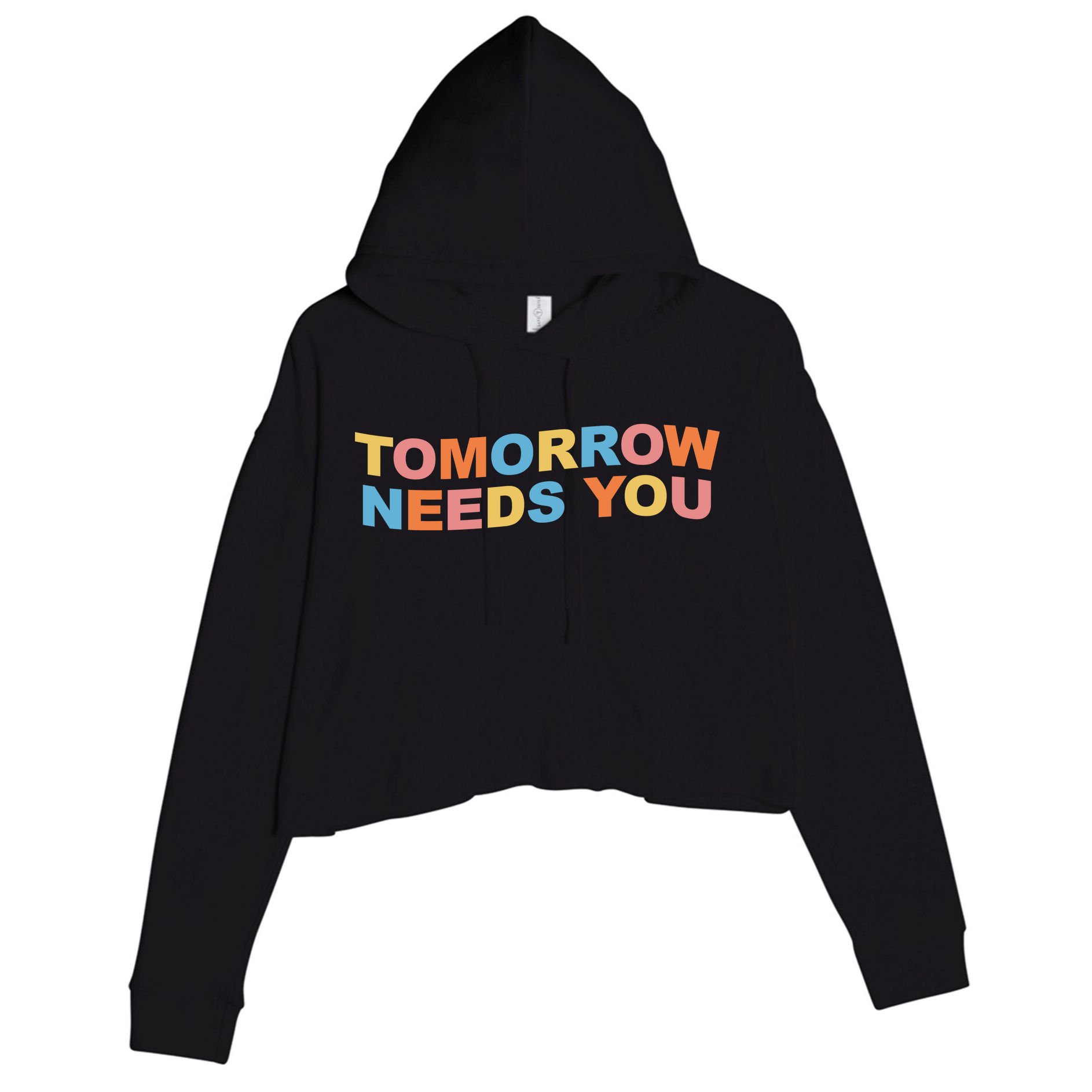 Tomorrow Needs You Mental Health Awareness Crop Fleece Hoodie