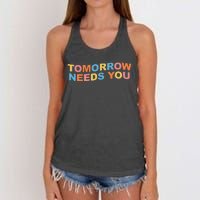 Tomorrow Needs You Mental Health Awareness Women's Knotted Racerback Tank