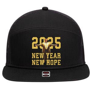 Trump New Year New Hope America Happy New Year Party 2025 7 Panel Mesh Trucker Snapback Hat