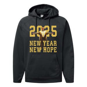 Trump New Year New Hope America Happy New Year Party 2025 Performance Fleece Hoodie