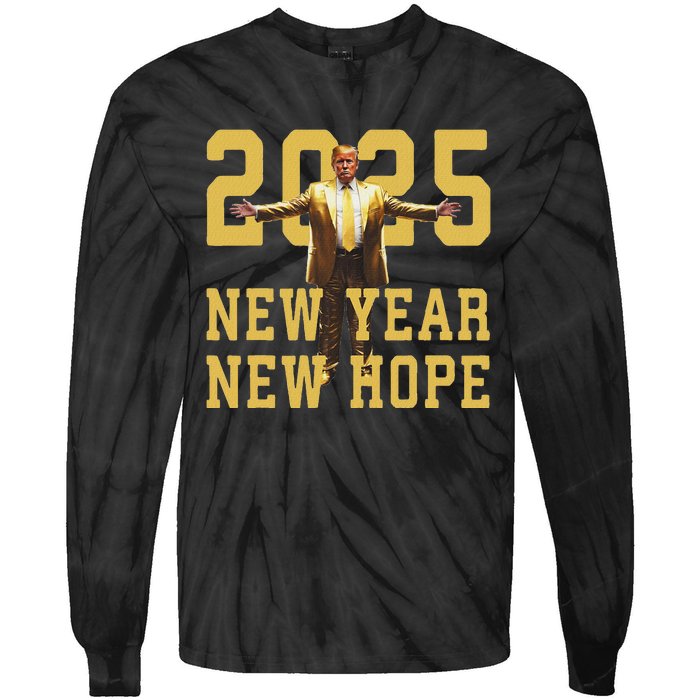 Trump New Year New Hope America Happy New Year Party 2025 Tie-Dye Long Sleeve Shirt