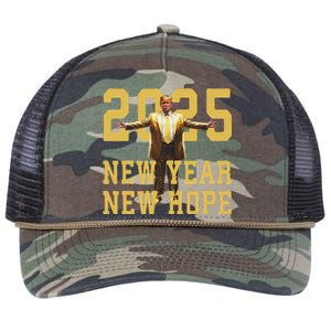 Trump New Year New Hope America Happy New Year Party 2025 Retro Rope Trucker Hat Cap