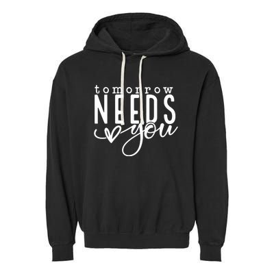 Tomorrow Needs You Mental Health Garment-Dyed Fleece Hoodie