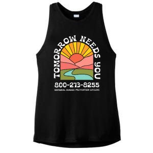 Tomorrow Needs You National Suicide Prevention Lifeline Ladies PosiCharge Tri-Blend Wicking Tank