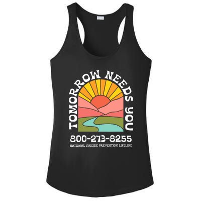 Tomorrow Needs You National Suicide Prevention Lifeline Ladies PosiCharge Competitor Racerback Tank