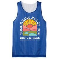 Tomorrow Needs You National Suicide Prevention Lifeline Mesh Reversible Basketball Jersey Tank