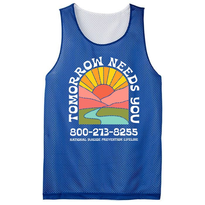 Tomorrow Needs You National Suicide Prevention Lifeline Mesh Reversible Basketball Jersey Tank