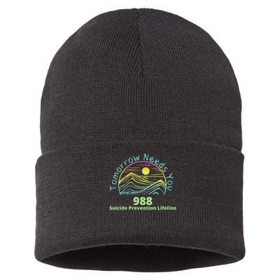 Tomorrow Needs You Suicide Awareness Suicide Prevention Sustainable Knit Beanie
