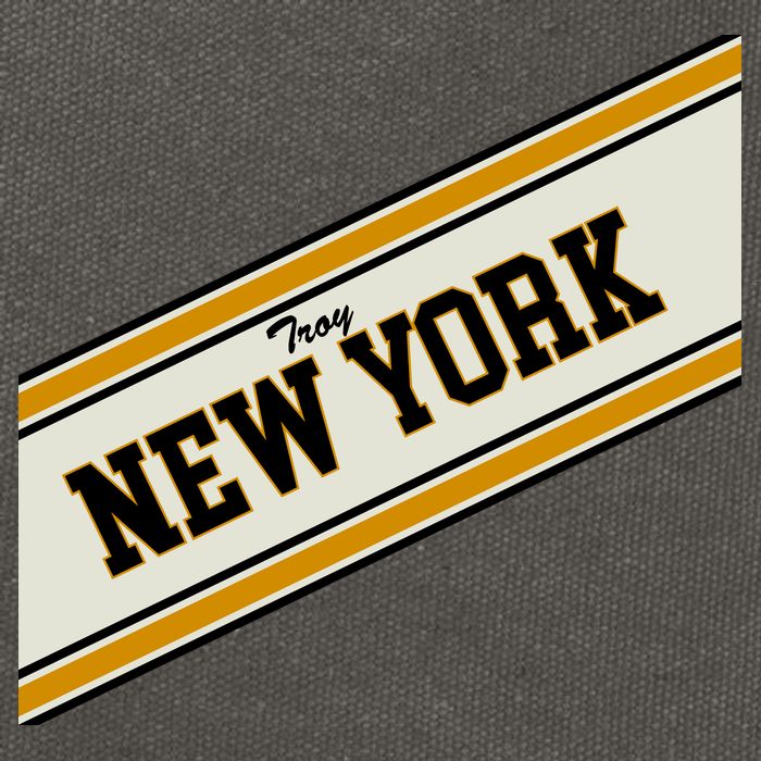 Troy New York Varsity Logo Cotton Canvas Backpack
