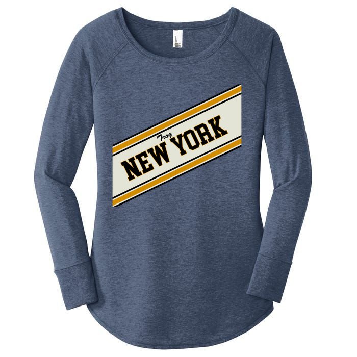 Troy New York Varsity Logo Women's Perfect Tri Tunic Long Sleeve Shirt