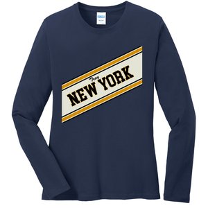 Troy New York Varsity Logo Ladies Long Sleeve Shirt