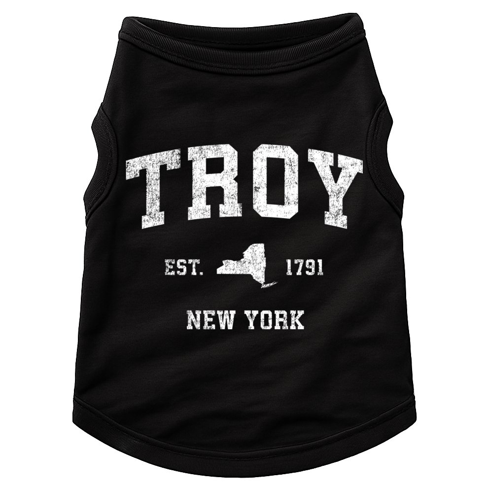 Troy New York Ny Vintage Sports Doggie Tank