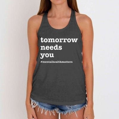 Tomorrow Needs You Mental Health Awareness Women's Knotted Racerback Tank