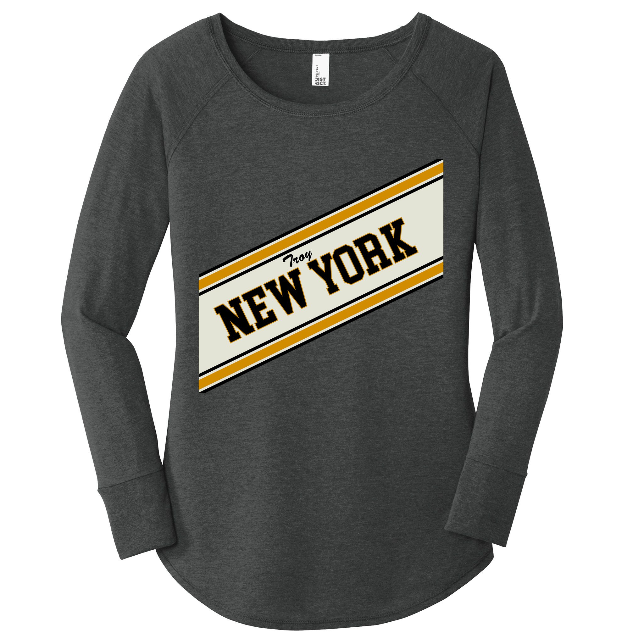 Troy New York Varsity Logo Women's Perfect Tri Tunic Long Sleeve Shirt