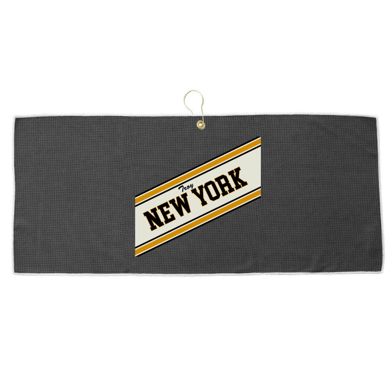 Troy New York Varsity Logo Large Microfiber Waffle Golf Towel
