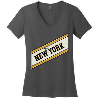 Troy New York Varsity Logo Women's V-Neck T-Shirt