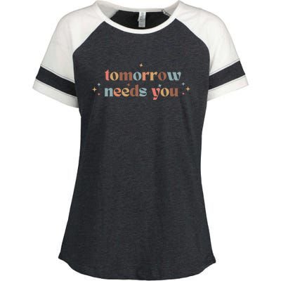 Tomorrow Needs You Enza Ladies Jersey Colorblock Tee