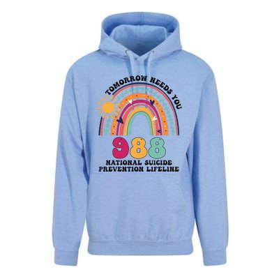 Tomorrow Needs You 988 National Suicide Prevention Lifeline Unisex Surf Hoodie