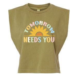 Tomorrow Needs You Tal Health Awareness Support Cute Gift Garment-Dyed Women's Muscle Tee