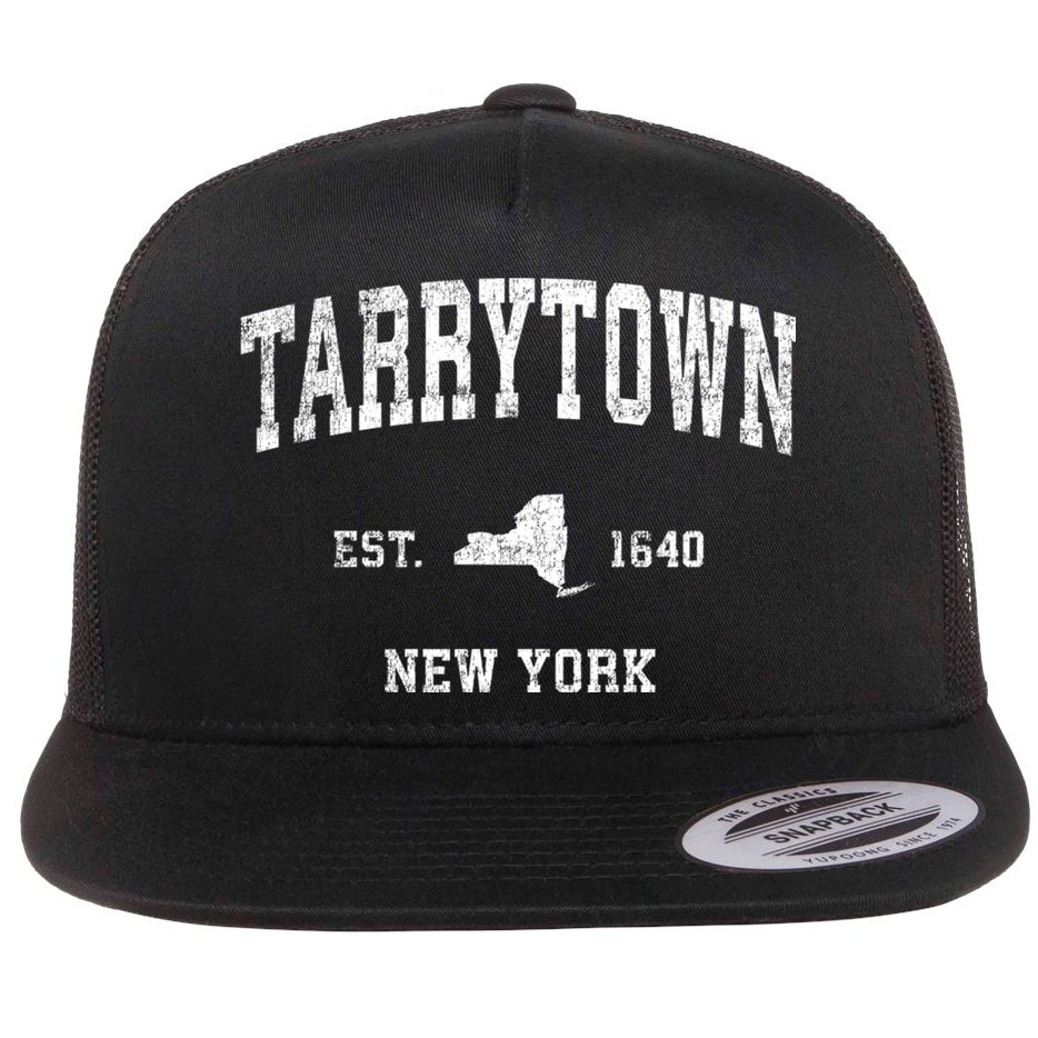 Tarrytown New York Ny Vintage Sports Flat Bill Trucker Hat