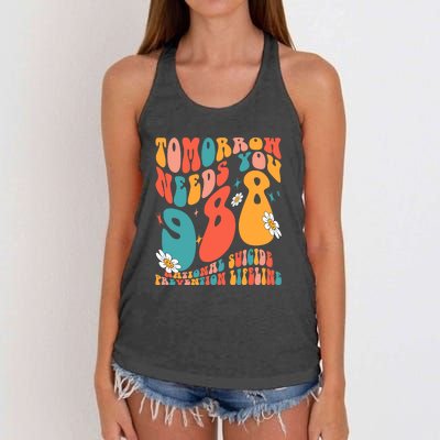 Tomorrow Needs You 988 National Suicide Prevention Lifeline Women's Knotted Racerback Tank