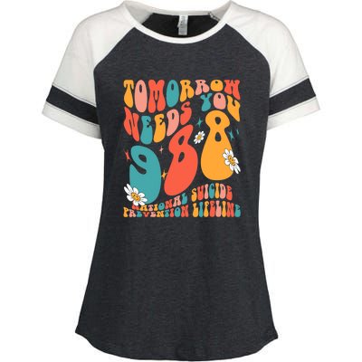 Tomorrow Needs You 988 National Suicide Prevention Lifeline Enza Ladies Jersey Colorblock Tee