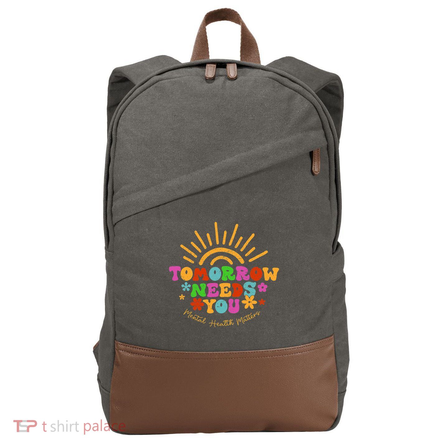 Tomorrow Needs You Mental Health Matters Awareness Cotton Canvas Backpack
