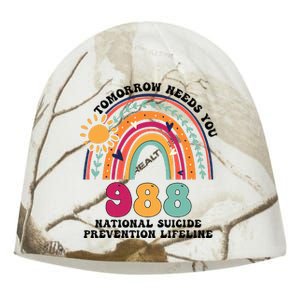 Tomorrow Needs You 988 National Suicide Prevention Lifeline Kati - Camo Knit Beanie