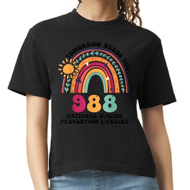 Tomorrow Needs You 988 National Suicide Prevention Lifeline Comfort Colors Boxy T-Shirt
