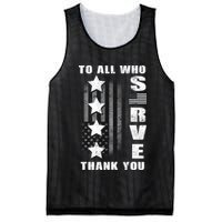 To All Who Served Thank You Mesh Reversible Basketball Jersey Tank