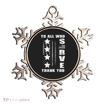 To All Who Served Thank You Metallic Star Ornament