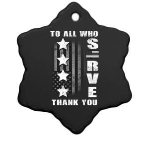 To All Who Served Thank You Ceramic Star Ornament