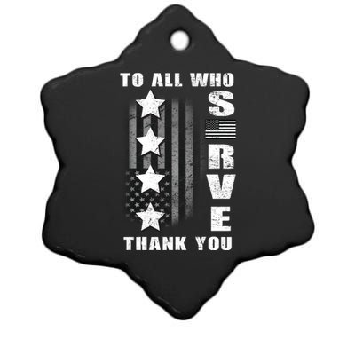 To All Who Served Thank You Ceramic Star Ornament