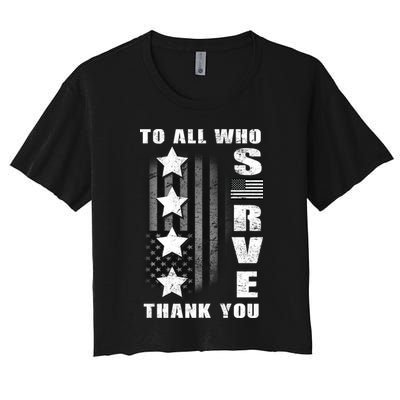 To All Who Served Thank You Crop Top