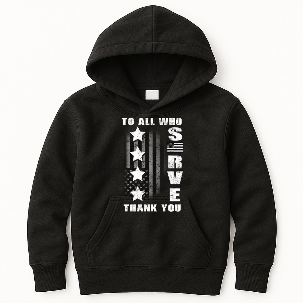 To All Who Served Thank You Kids Hoodie