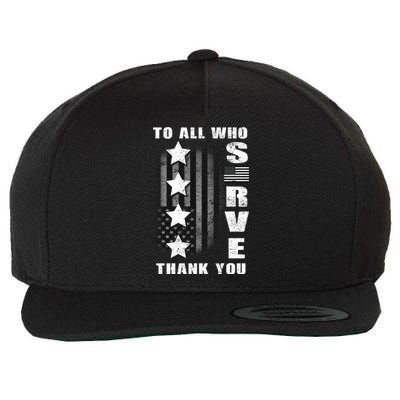 To All Who Served Thank You Wool Snapback Cap