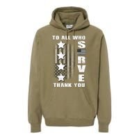 To All Who Served Thank You Premium Hoodie