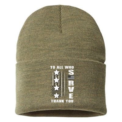 To All Who Served Thank You Sustainable Knit Beanie