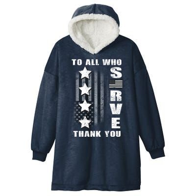 To All Who Served Thank You Hooded Wearable Blanket