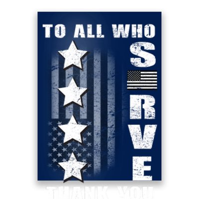 To All Who Served Thank You Poster