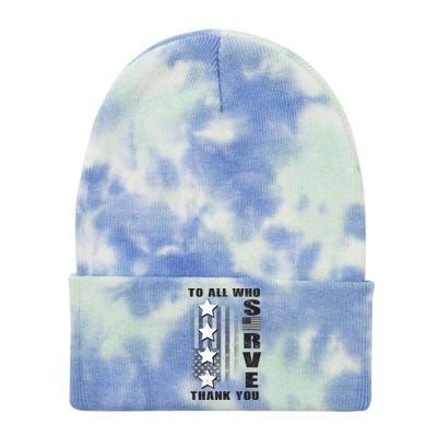 To All Who Served Thank You Tie Dye 12in Knit Beanie