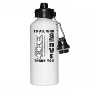 To All Who Served Thank You Aluminum Water Bottle 