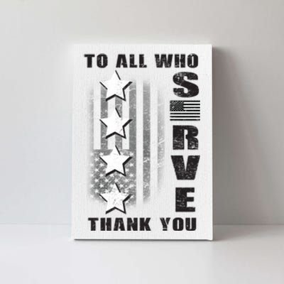 To All Who Served Thank You Canvas