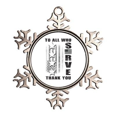 To All Who Served Thank You Metallic Star Ornament