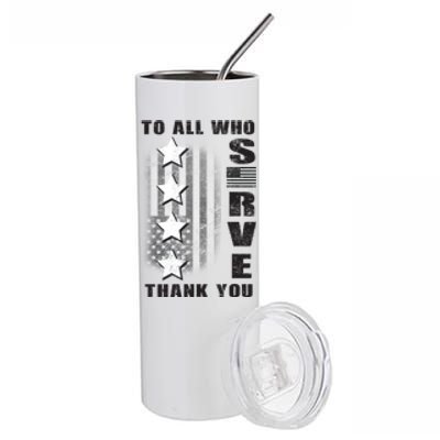 To All Who Served Thank You Stainless Steel Tumbler