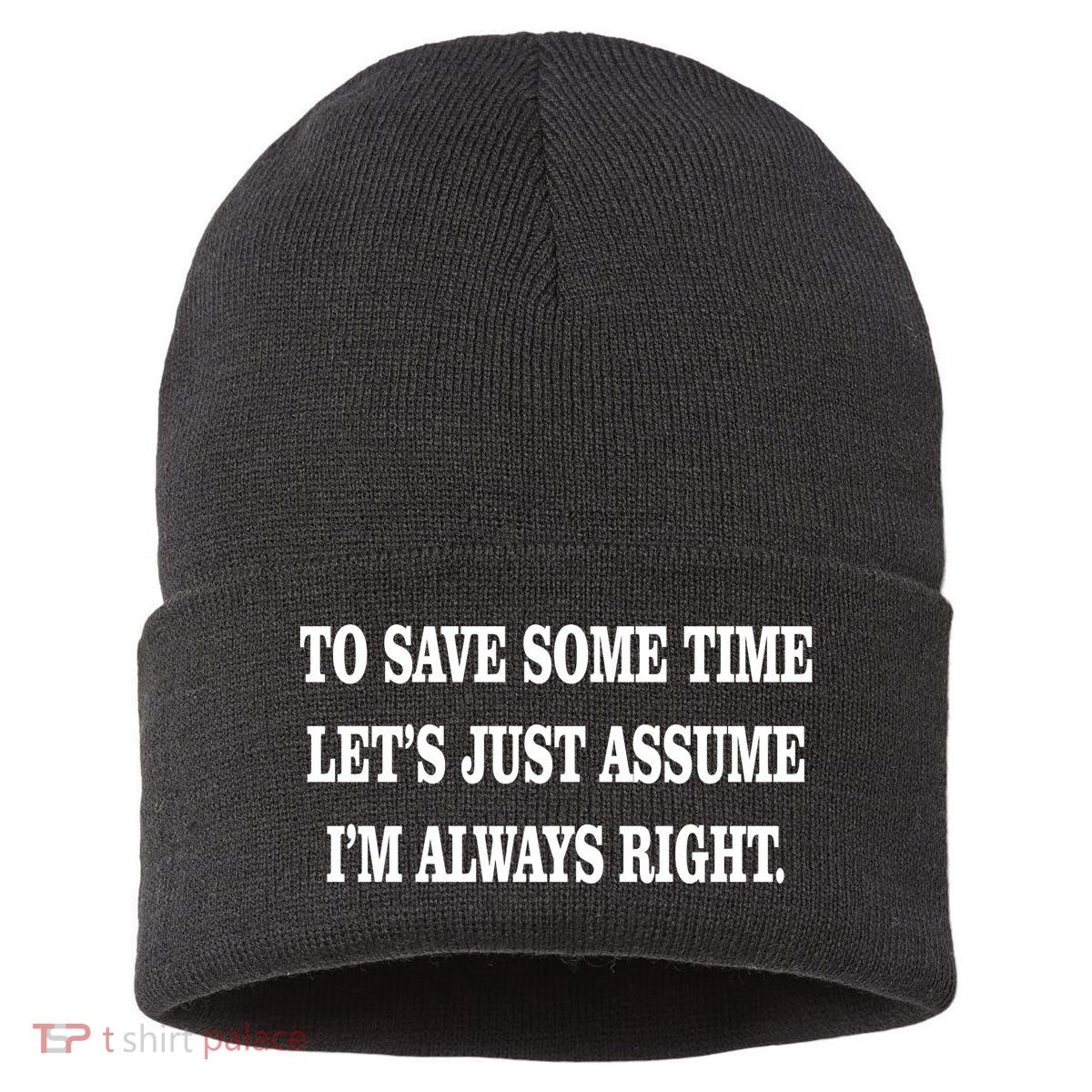To Save Time Let's Assume I'm Always Right Sustainable Knit Beanie