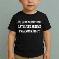 To Save Time Let's Assume I'm Always Right Toddler T-Shirt