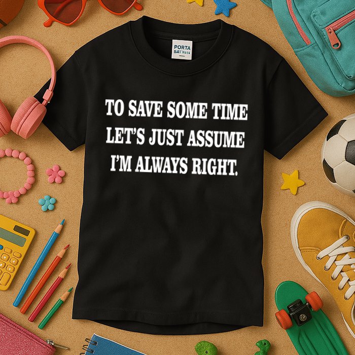 To Save Time Let's Assume I'm Always Right Kids T-Shirt