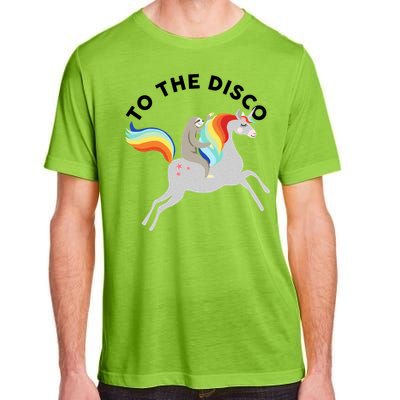 To The Disco Funny Sloth Unicorn Adult ChromaSoft Performance T-Shirt