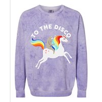 To The Disco Funny Sloth Unicorn Colorblast Crewneck Sweatshirt